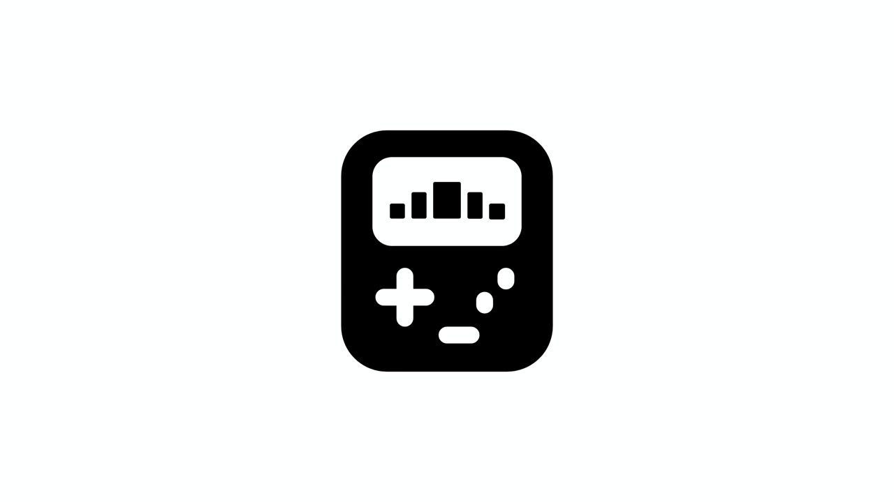 Icona animata di console da gioco portatile retrò
