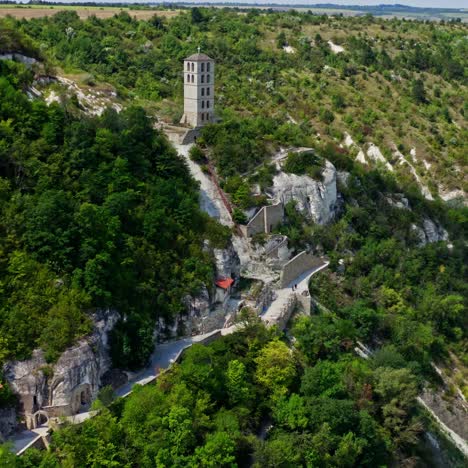 aerial view of orthodox monasteries