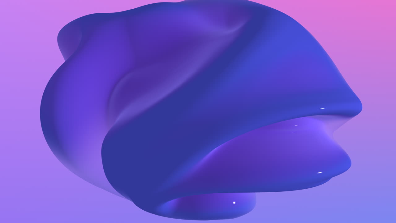 Flowing abstract and futuristic liquid geometric shape in space