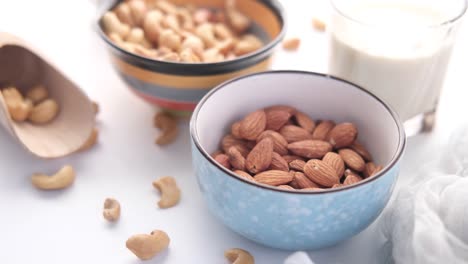 healthy nuts and plant-based milk