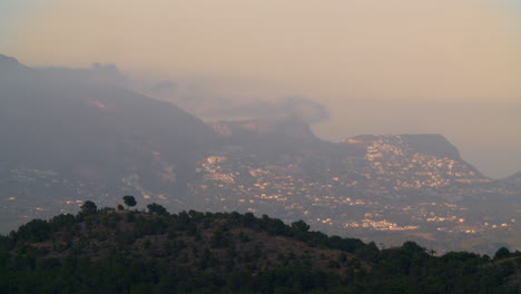 Town-located-on-the-mountain-slopes-in-Spain