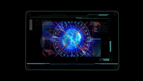 animation of digital data processing over screens