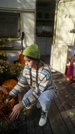 young woman in autumnal setting