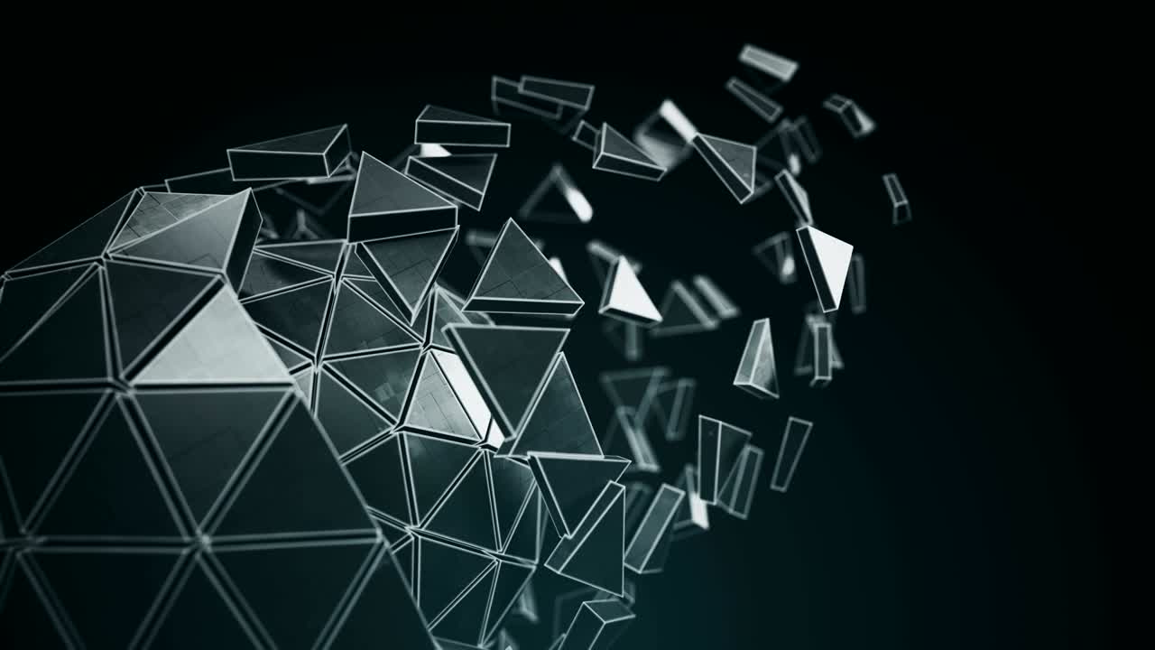 animación de renderización 3d de poliedro gris giratorio con bucle