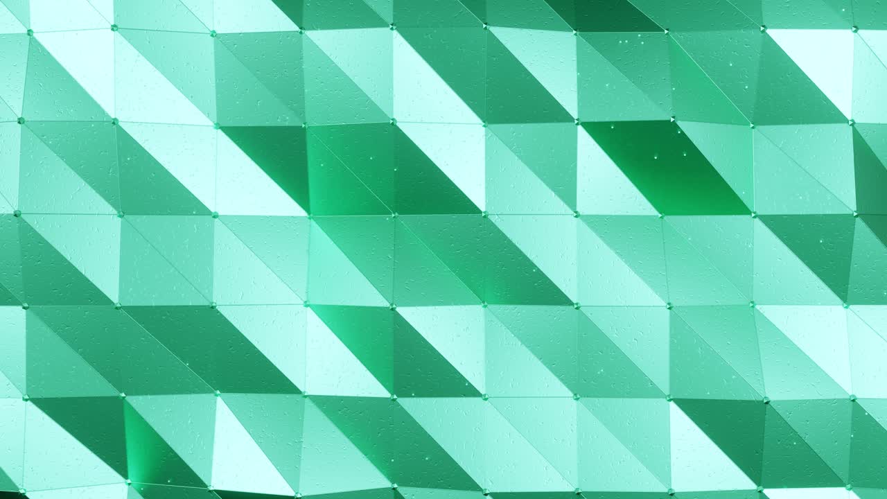 3D render of Green polygon surface animation in loop