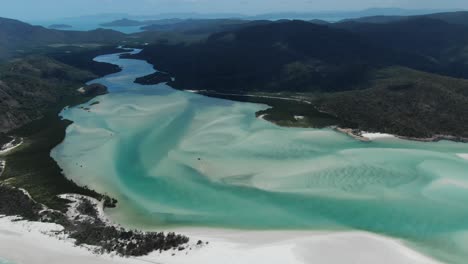 flying over water inlet in cumberland island, near hamilton island, whitsundays australia