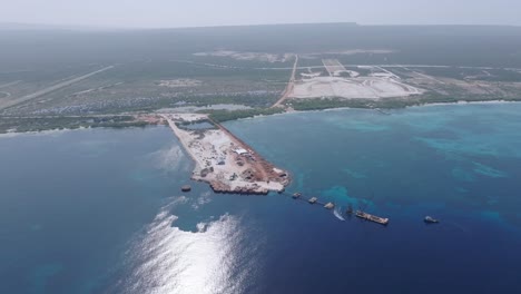 construction site of the new puerto cabo rojo port in pedernales, dominican republic