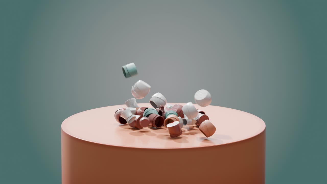 실린더 디스플레이에 떨어지는