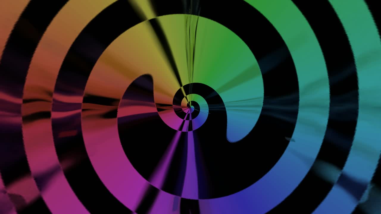 A vibrant tunnel effect displays swirling colors and patterns in a loop. This visual creates movement and depth, making it ideal for vj performances or art installations
