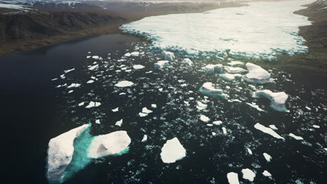 panoramic view of big glacier at alaska