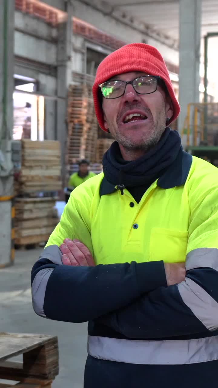 retrato del trabajador del almacén