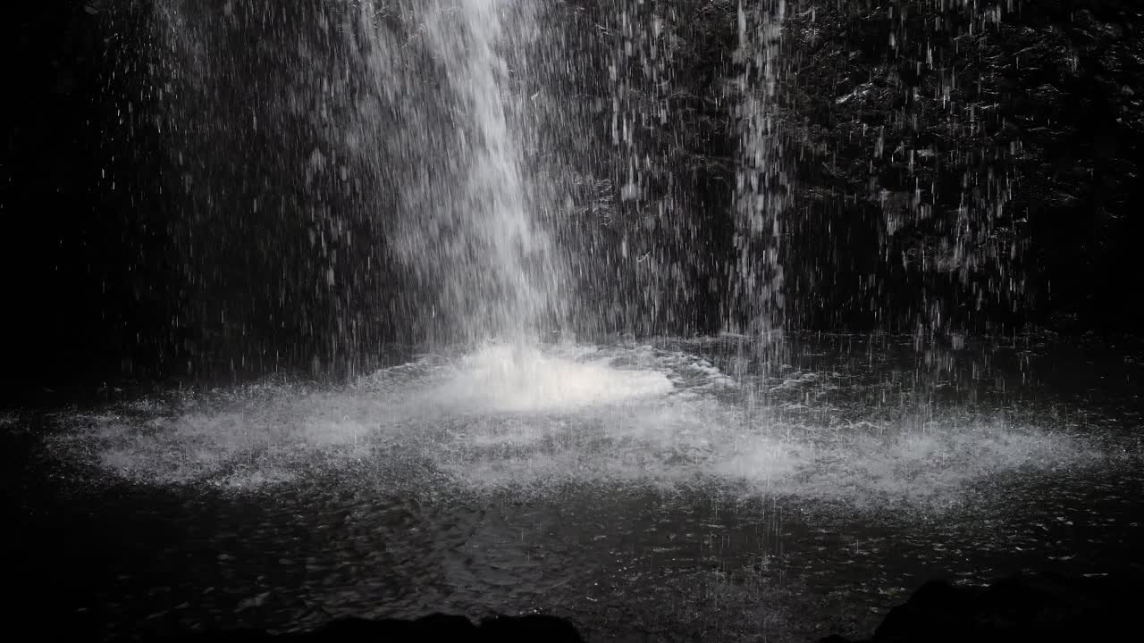 View of the waterfall in Natural Bridge, Springbrook National Park, Gold Coast Hinterland, Australia