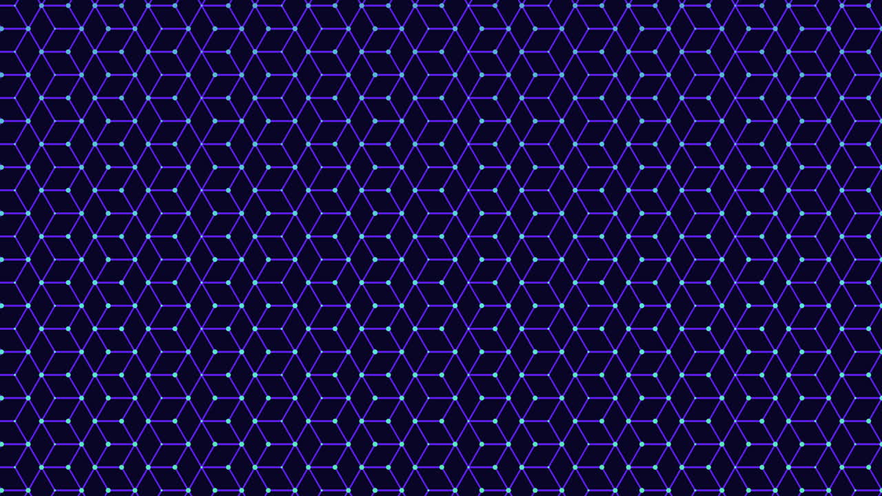 대칭적인 보라색과 검은색 큐브 격자 패턴