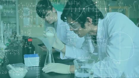 chemists studying in a lab