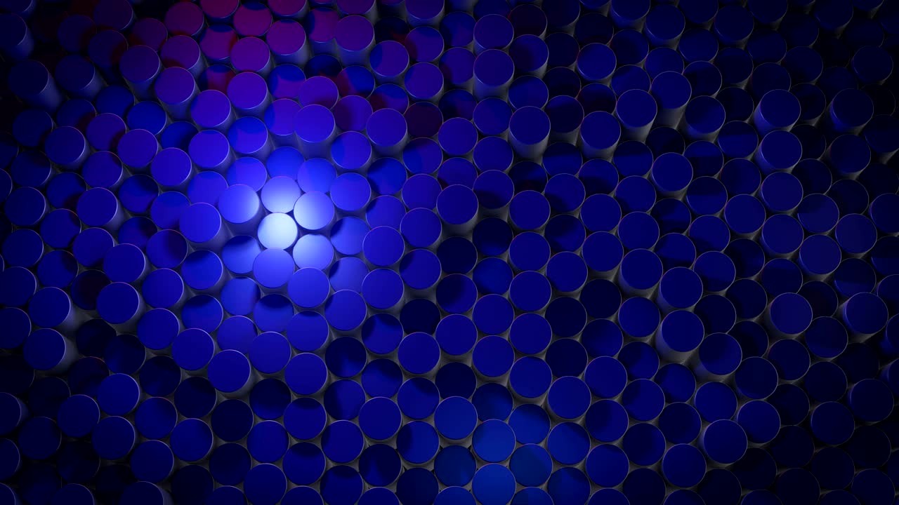 Superfici blu geometriche cilindriche astratte nello spazio virtuale