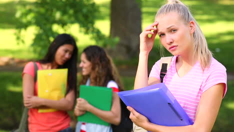 Blonde-student-being-bullied-by-her-peers