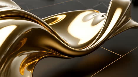 abstract golden fluid art