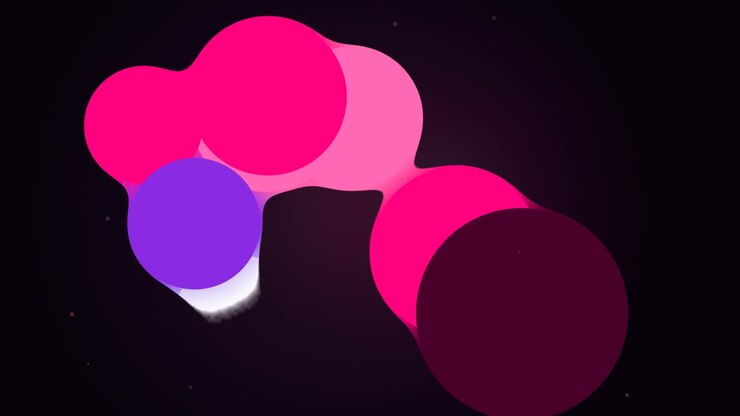 Abstract Motion Graphics with Merging Pink and Purple Circles