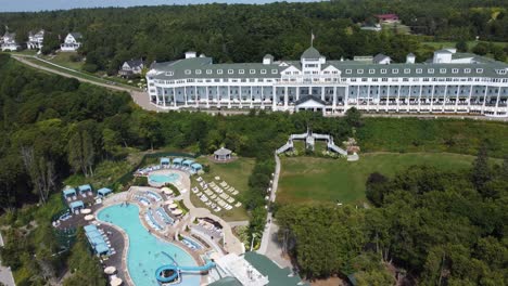 aerial shot of grand hotel