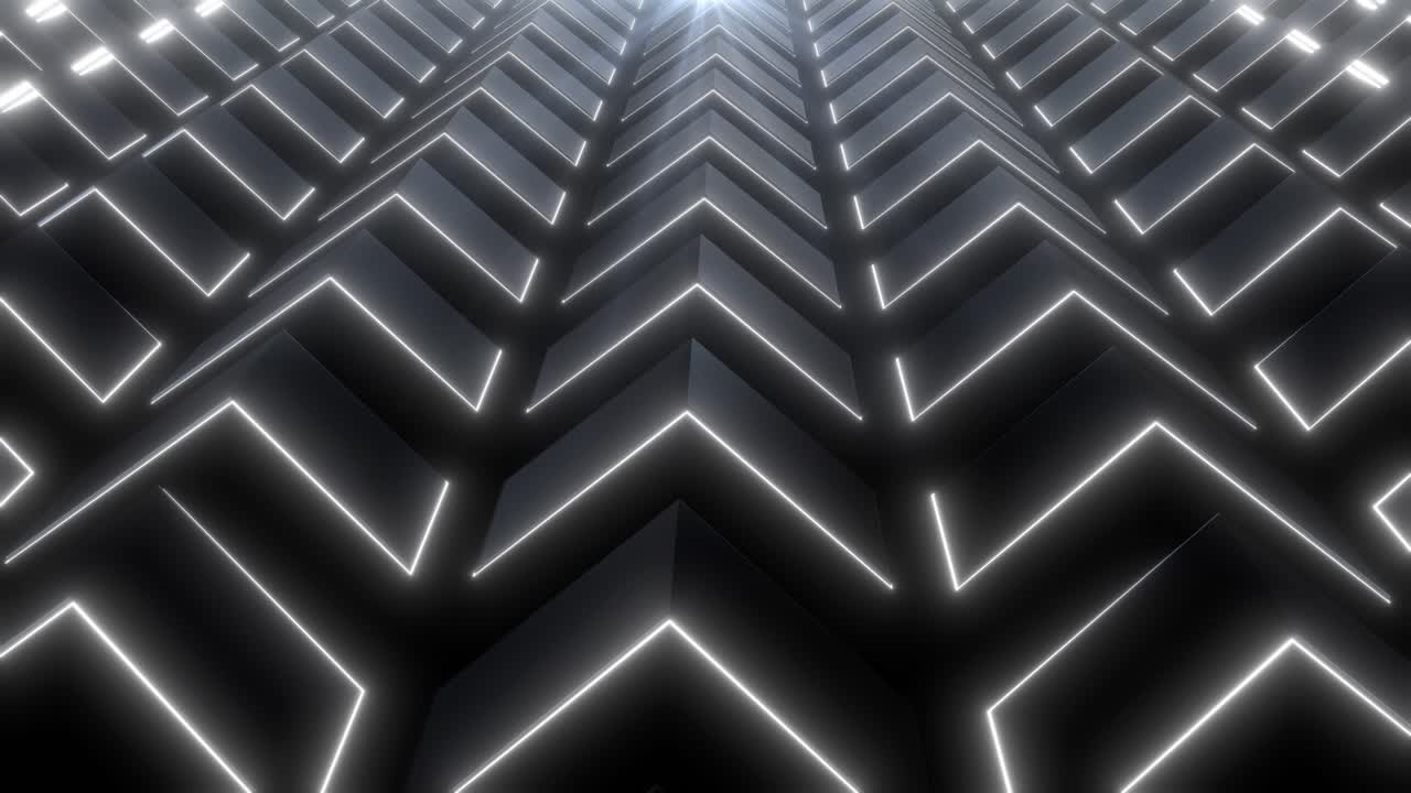 Pola Geometris Abstrak dengan Panah Bercahaya