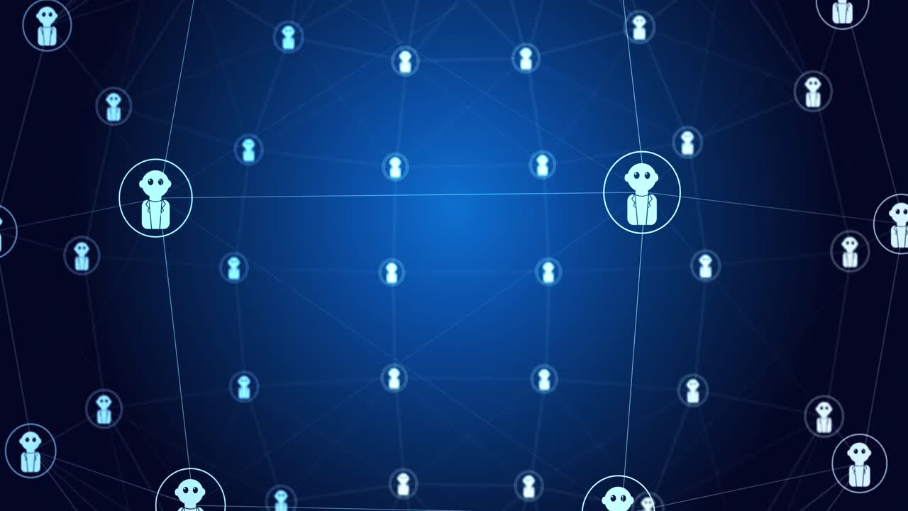 animación de todo el texto y el icono, procesamiento de datos sobre fondo azul