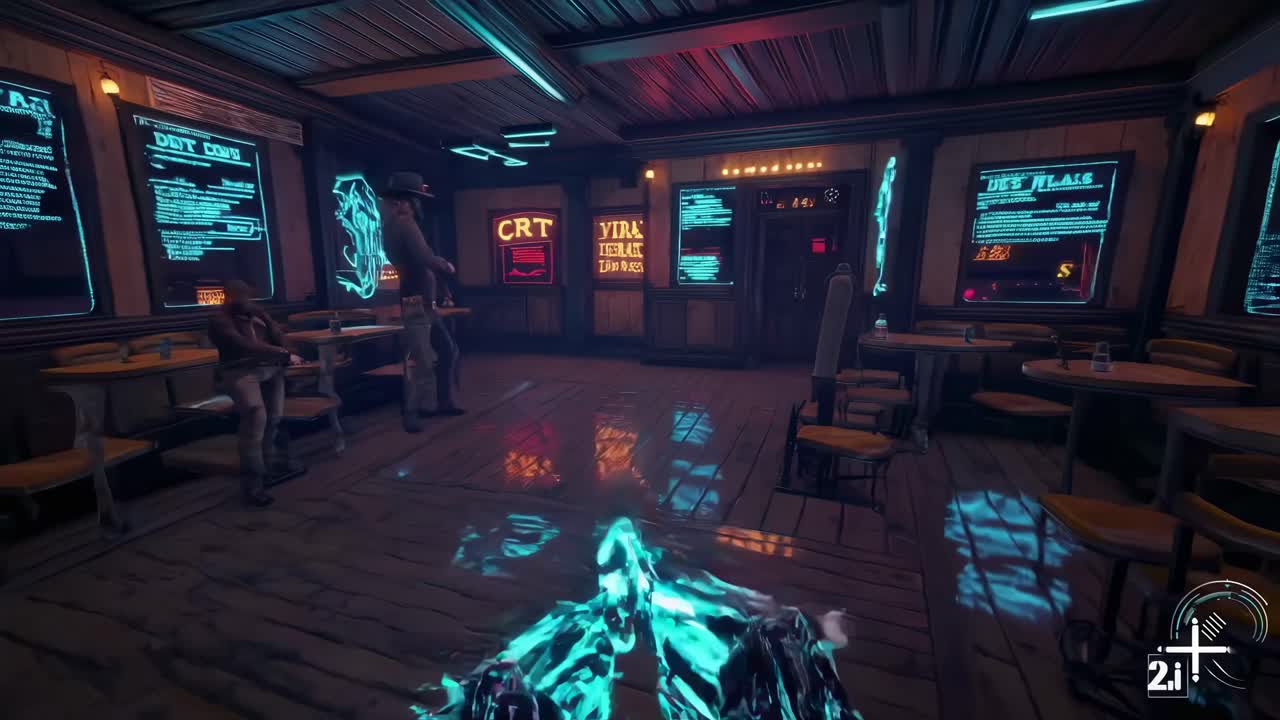 Cyberpunk Western Gunfight in a Virtual Reality Saloon