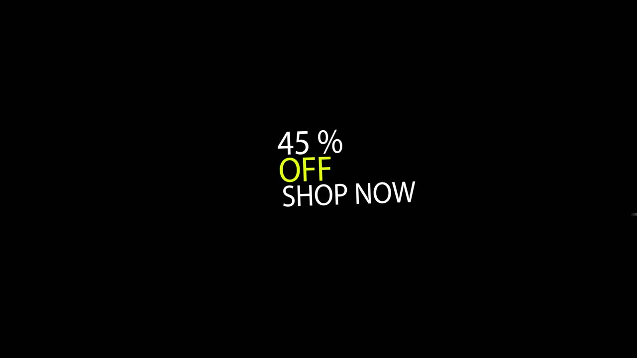 black screen, text best forty five percent shop now
