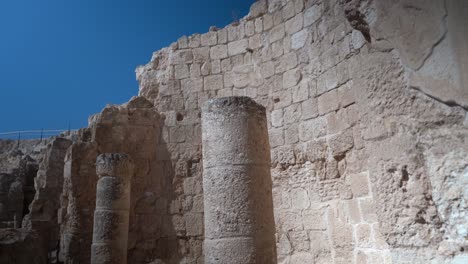 ancient pillars and ruins in herodium israel