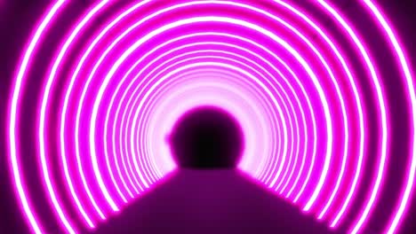 animación de un túnel de neón rosado parpadeante sobre un fondo negro