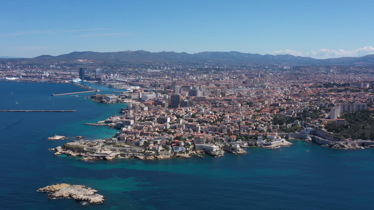 엔두메 인근 마르세유 공중 풍경 프랑스 빛 날 지중해 도시