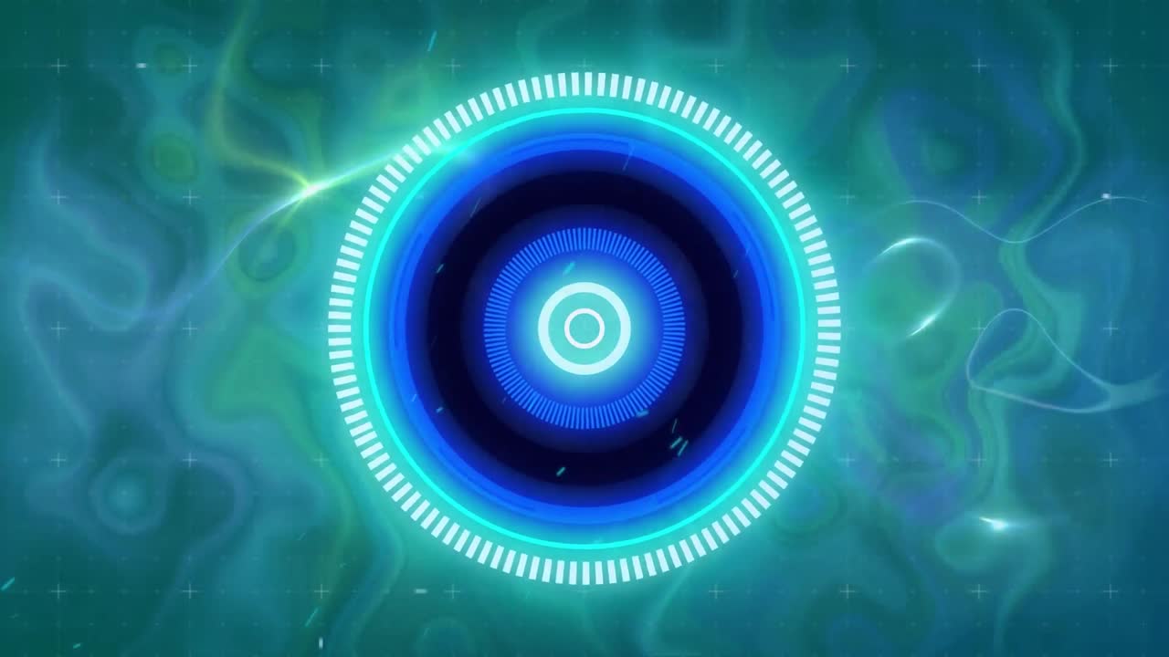 Animation of scope scanning and data processing over green liquid