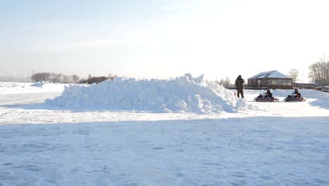winter go-karting on an ice track