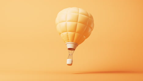 loop animation of inflatable hot air balloon with cartoon style, 3d rendering.