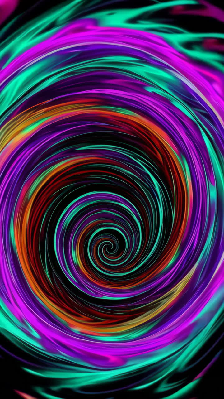 Vibrant Neon Swirl Abstract Art