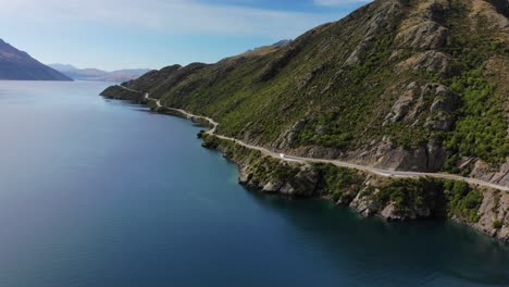 Aerial-of-Devil´s-Staircase-lookout-on-New-Zealand-scenic-winding-road