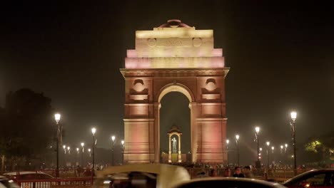 Puerta-De-La-India-En-La-Noche-De-Invierno