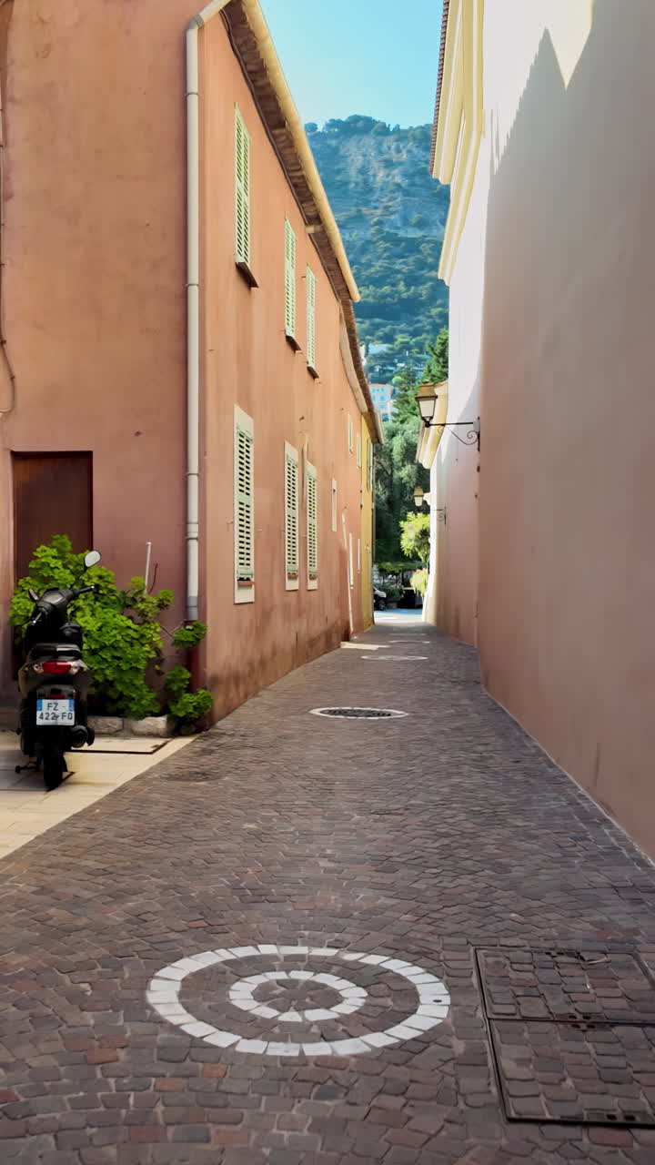 A walk down the beautiful, narrow streets of Beaulieu-sur-Mer, France. Vertical