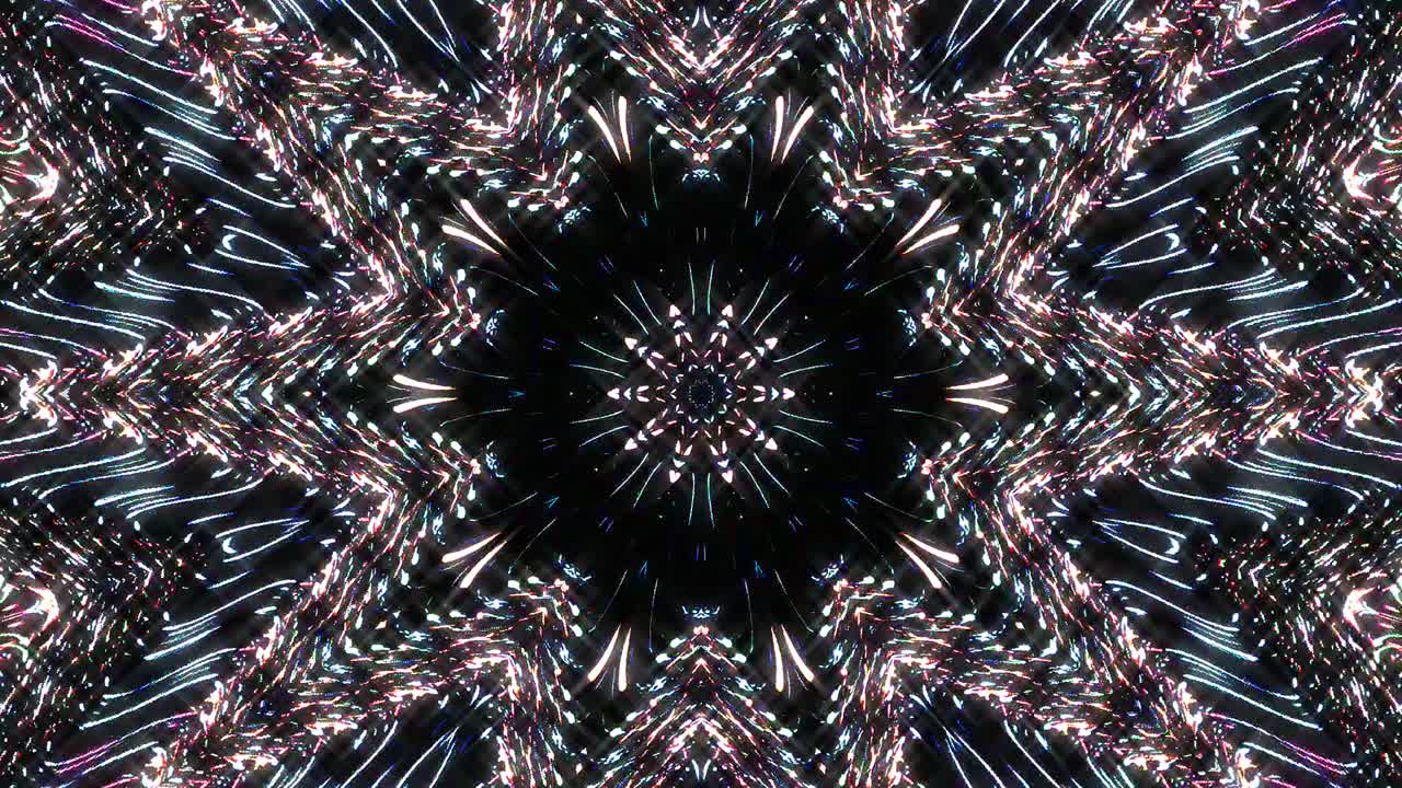 hermoso caleidoscopio abstracto que brilla, una luz radiante que regula los movimientos sutiles