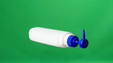 cosmetic bottle, shampoo dispenser product package, shaver foam on green screen background