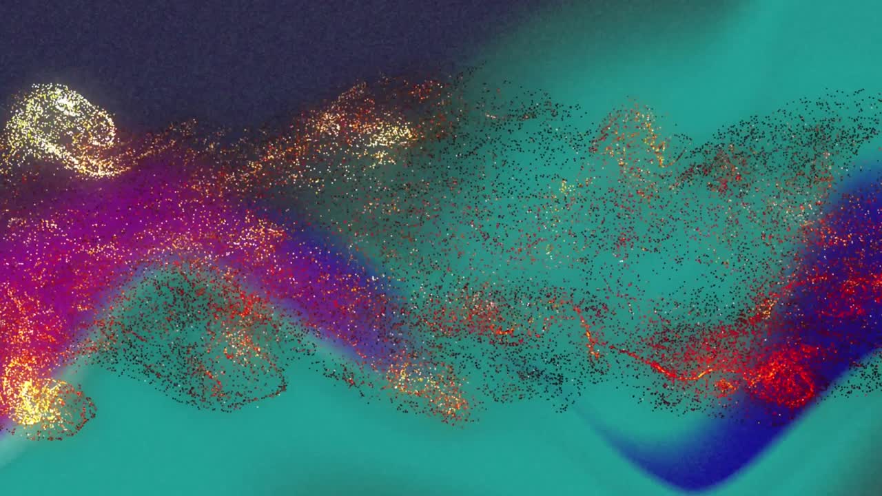 animación de puntos de luz sobre fondo verde