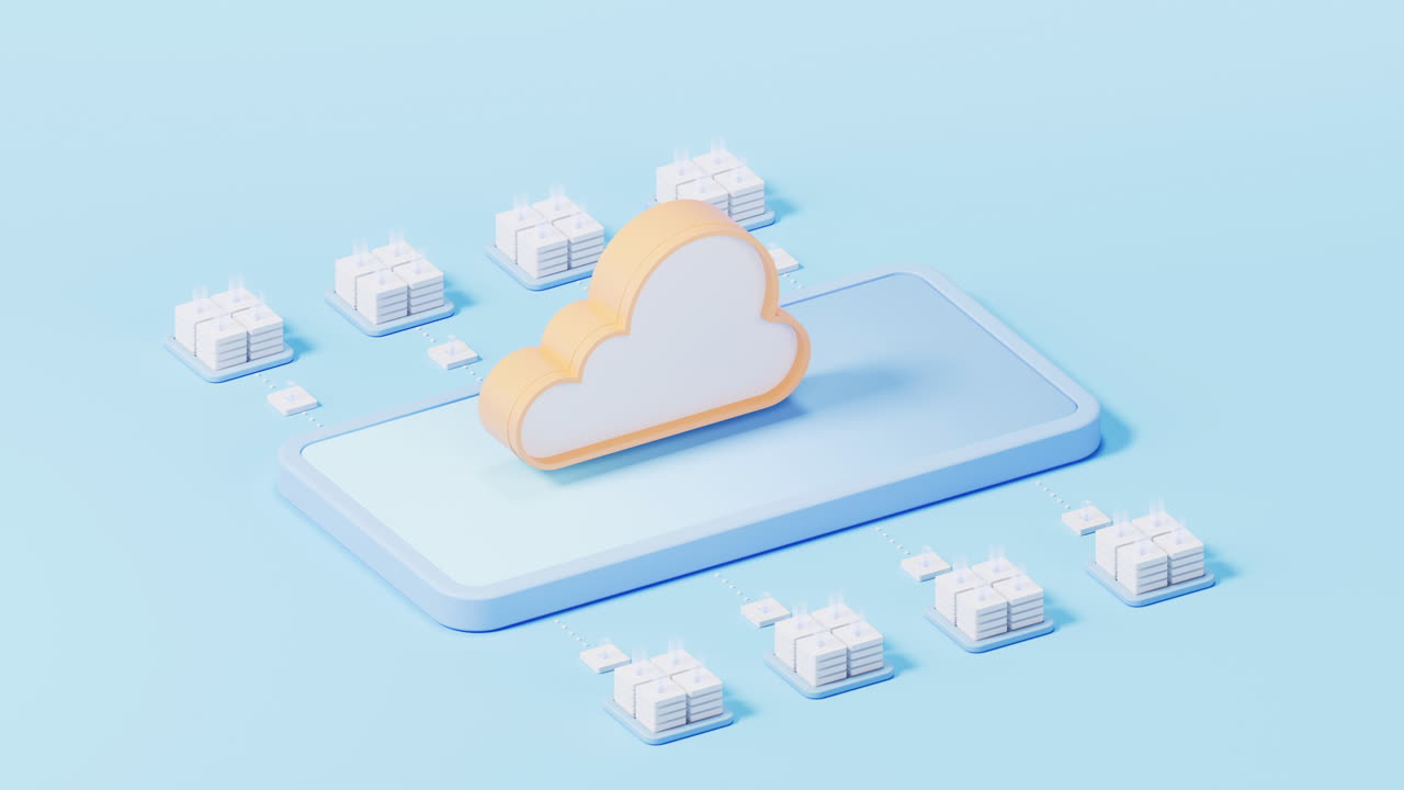 Cloud computing concept, 3d rendering.