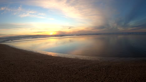 super low tide at sunset