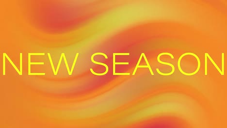 Animation-of-new-season-text-over-shapes-on-orange-background