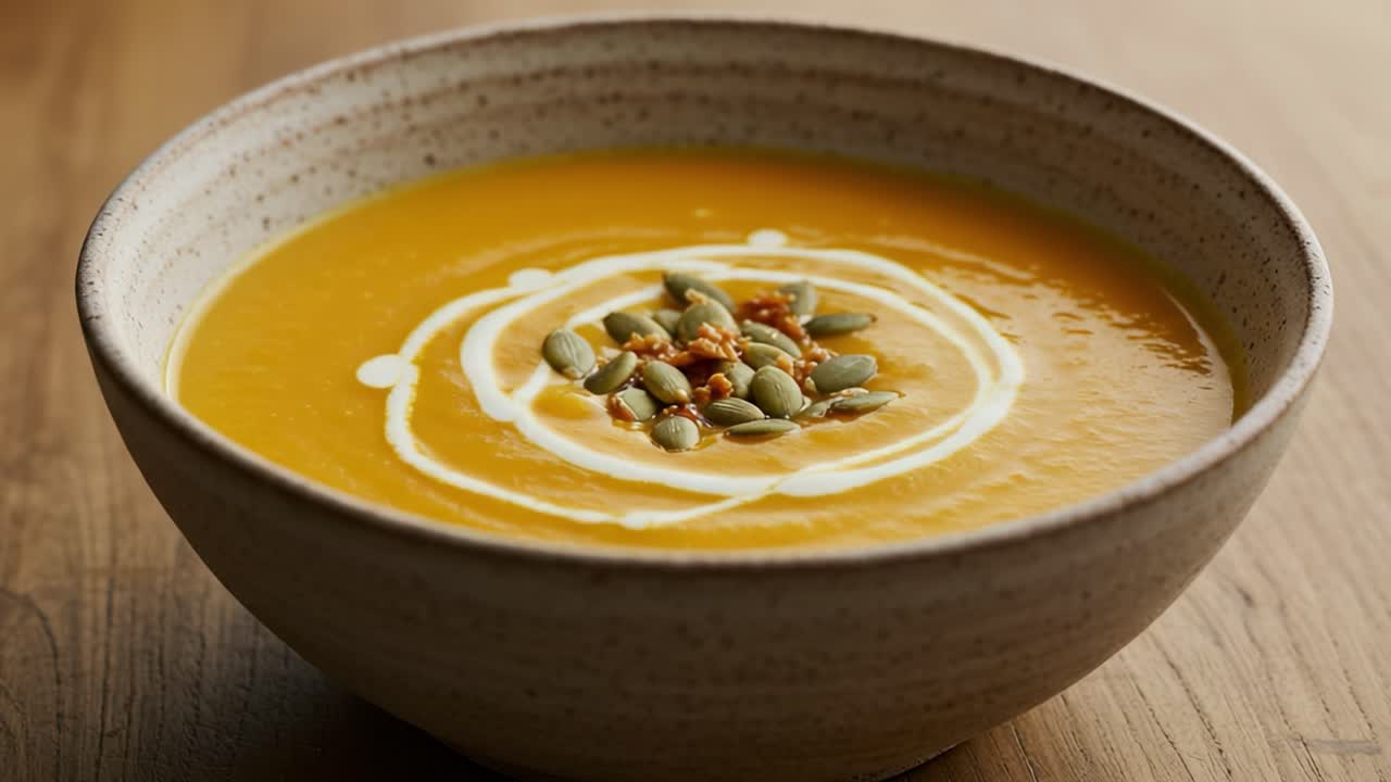 Creamy Pumpkin Soup with Pumpkin Seeds