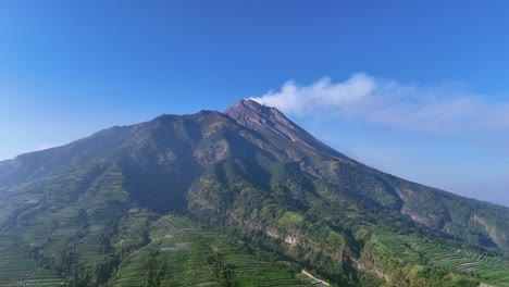 panoramic view of mount merapi active volcano