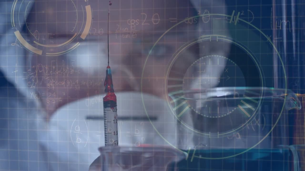 백인 과학자에 대한 데이터 처리 애니메이션