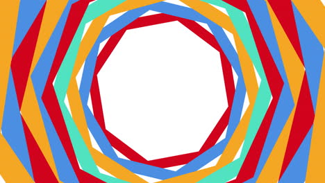 animación de formas coloridas en movimiento sobre fondo blanco