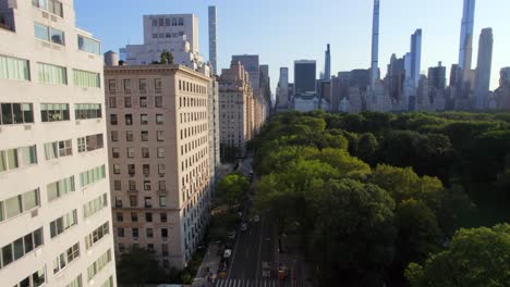 september 2021 - 4k aerial of manhattan from central park, nyc, usa