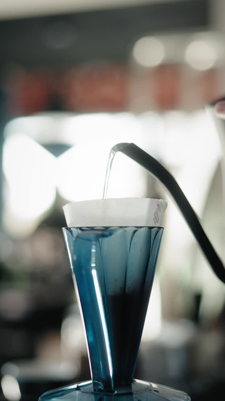 Crafting Delicious Pour Over Coffee in Cafe