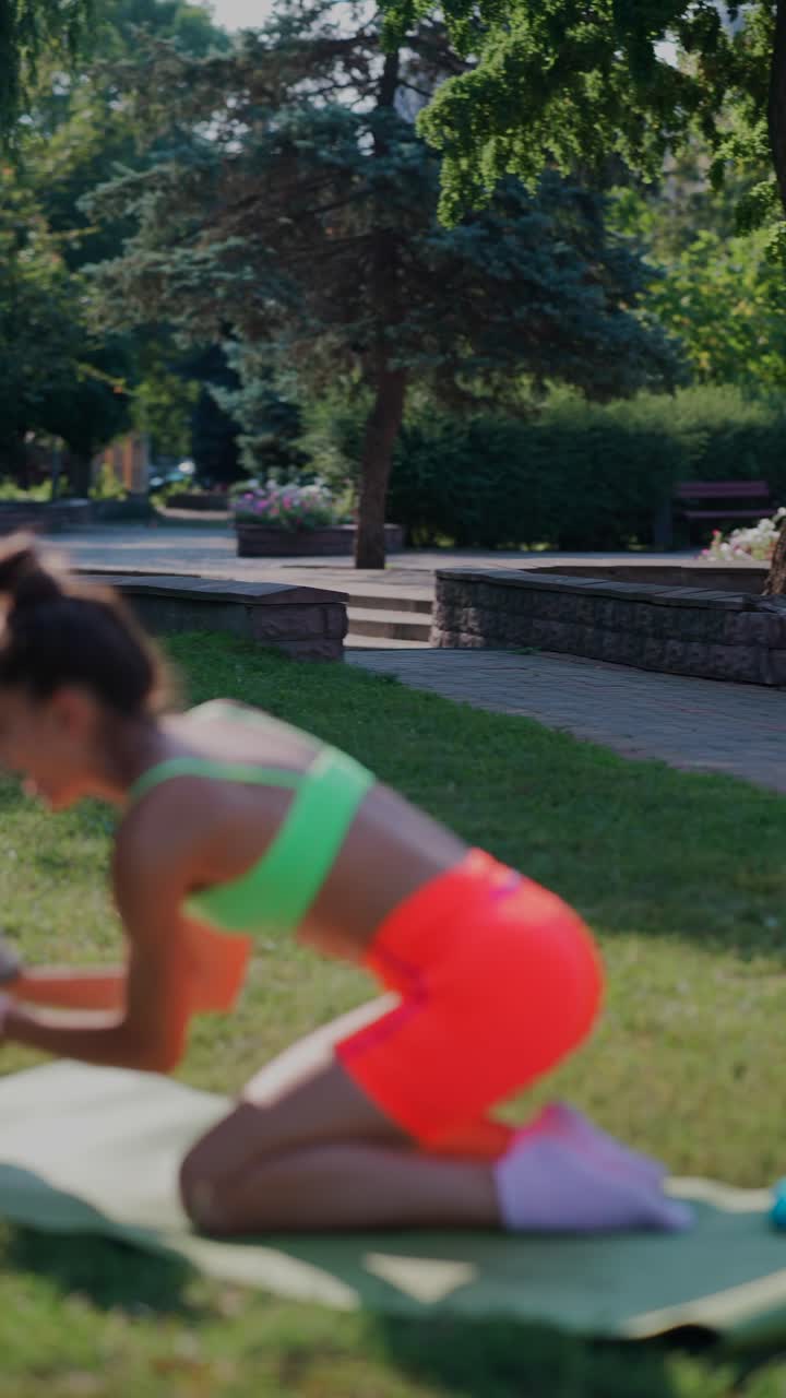 y la mujer pug jugando en el parque